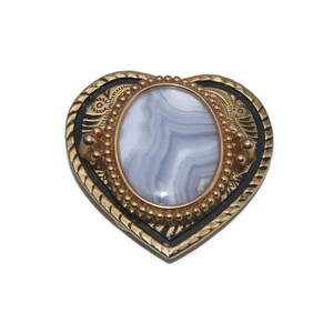 Vintage Western Tooled Belt & Gold Tone Belt Buckle Blue Lace Agate Centerpiece Gold Belt With Stones - Etsy main image 2