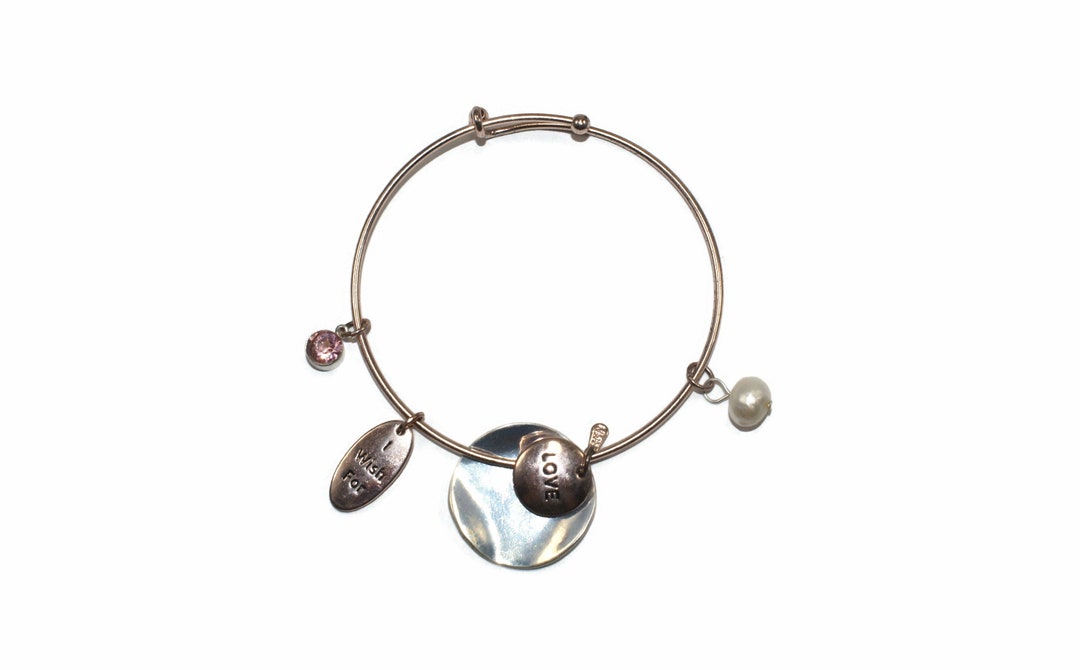 Vintage Roman Company Gold Tone Adjustable Charm Bracelet, Baroque