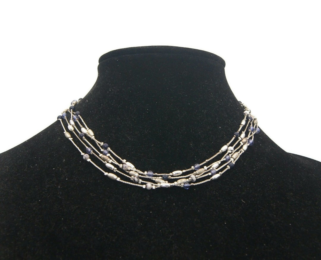 VVV☆[SET] SILVER BEADS SURGICAL RIBBON NECKLACE VVV☆[SET] SILVER BEADS SURGICAL RIBBON NECKLACE