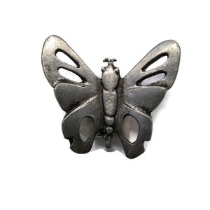 Small Silver Tone Pewter Butterfly Brooch. Insect Brooch. Animal Brooch.
