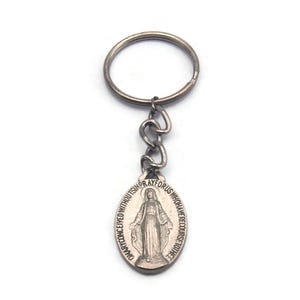 Vintage Silber Ton "Mary konzipiert ohne Sünde beten für uns, die" Medaillon Schlüsselanhänger, Geschenk für sie, Geschenk für ihn.