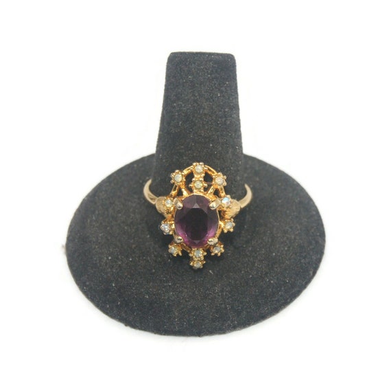 Vintage Joseph Esposito 18K Gold Plated with Purp… - image 2