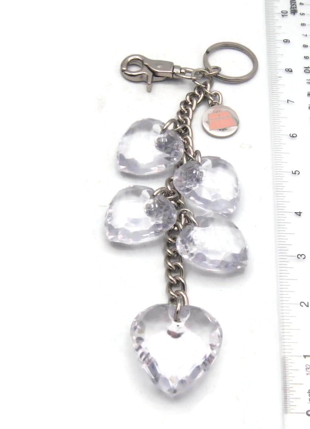 Vintage Kathy Van Zeeland Silver Tone and 5 Clear Plastic Hearts