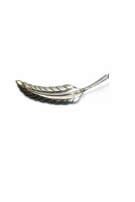 Vintage Sterling Silver Leaf Brooch. Marked Sterl… - image 1