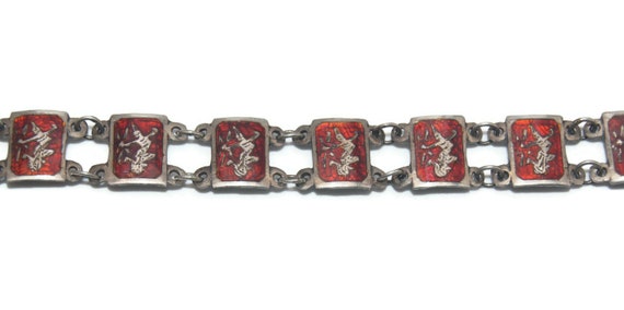 Vintage Siam Sterling Silver 7 Inch Link Bracelet… - image 4