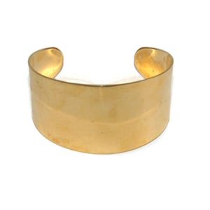 Vintage Milor Gold Tone Stainless Steel 7 Inch Open Cuff Bracelet. Stainless Steel Milor Italy Hallmark.