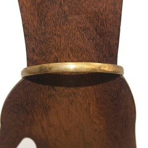 Vintage Gold Tone 8 Inch Bangle Bracelet with Etched Design.