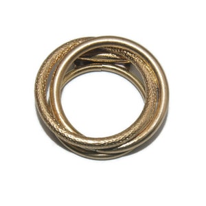 Vintage Textured e Smooth Gold Tone Circle Dress Clip.