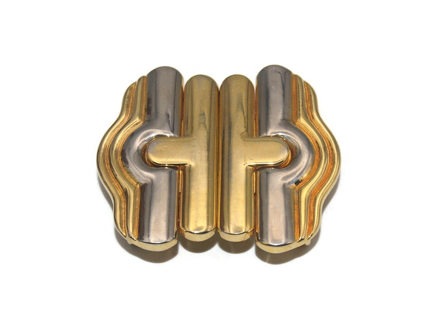 Vintage Gold and Silver Tone 2 Piece Belt Buckle. - Etsy display picture 1