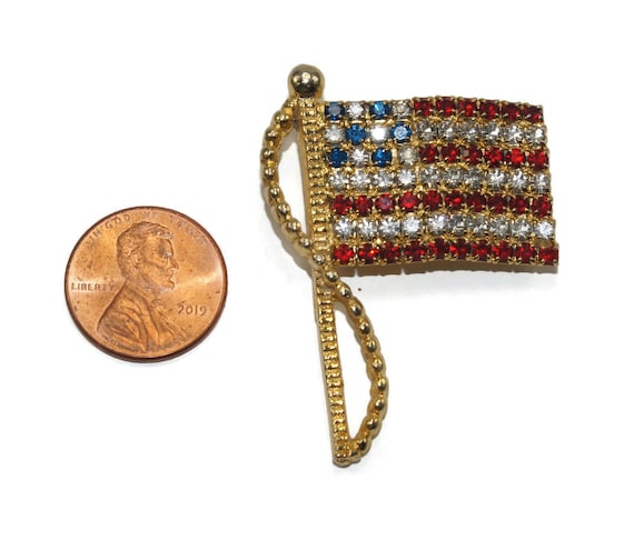 Vintage Rafaelian Gold Tone, Red, Blue and Clear … - image 2