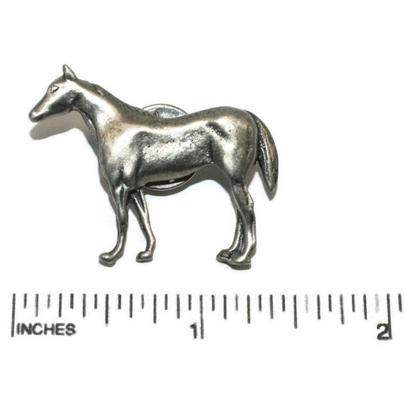 Vintage Pewter Standing Horse Pin / Brooch, Lapel… - image 5