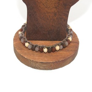 Vintage Brass Tone with Pink, Red and Brown Beaded 8 Inch Bangle Bracelet.
