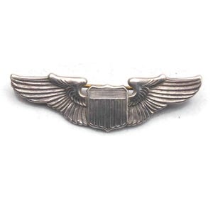 Vintage WWII United States Army Air Force Pilot Wings, Sterling Silver Military Pilot Pin, Marked STERLING, Gift for Him, Gift for Her.