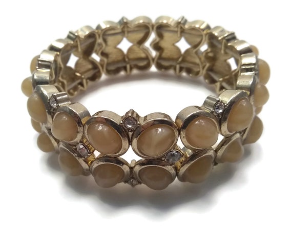Bracelet élastique Vintage En Ambre Baltique (butterscotch) - 19 Perles Rondes 10mm - Fait Main En Allemagne