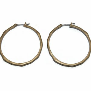 Vintage Gold Tone Hoop Earrings with Latch Backs for Pierced Ears.