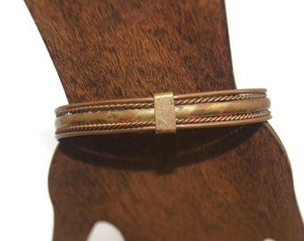 Vintage Copper and Brass 8 Inch Open Cuff Bracelet.