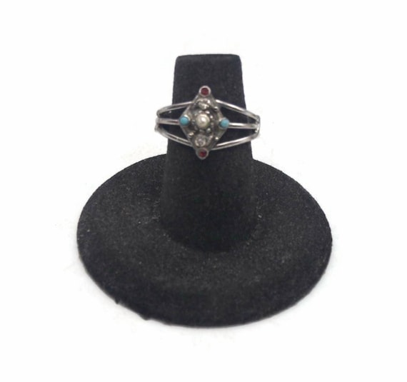 Adjustable Ring, Vintage Silver Tone Statement Ri… - image 2