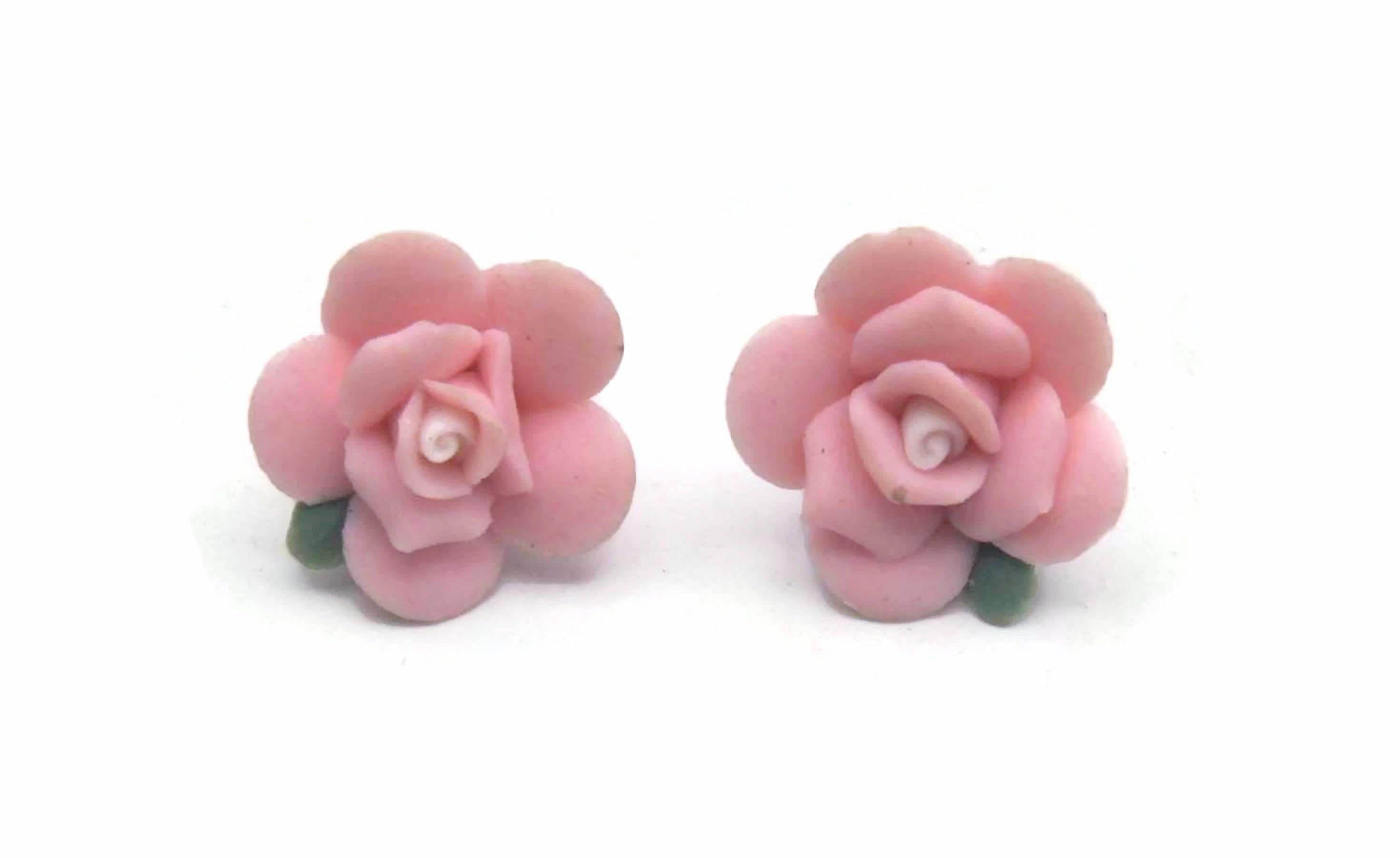 Orecchini stile Vintage con rosellina rosa antico - Gioielli - Orec