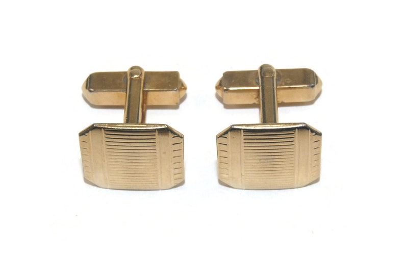 Vintage Swank Gold Tone Octagonal Cuff Links Swank Hallmark.