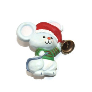 Vintage Hallmark Kaarten Acryl Kerstmuis met Bell Broche. Hallmark Cards Inc Hallmark.