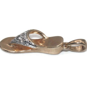 Vintage Sterling Silver and Gold Plated Sandal Charm. Marked 925 R China.