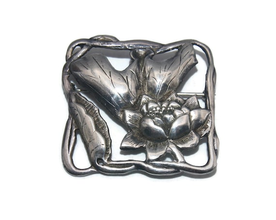 Broche Vintage En Argent Massif Sterling - 4,7 Cm - Occasion - Bijou Ancien Argenté