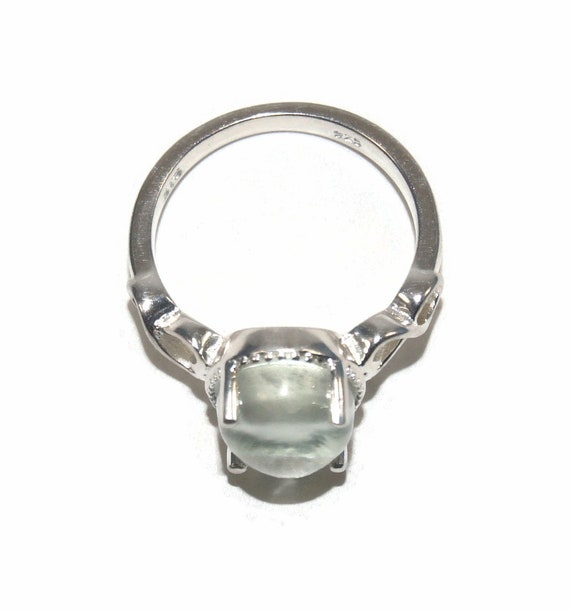 Vintage Sterling Silver and Oval Green Amethyst C… - image 6