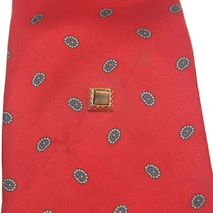 Vintage Gold Ton und Tigerauge Eckige Krawatten-Halsband mit Kette.