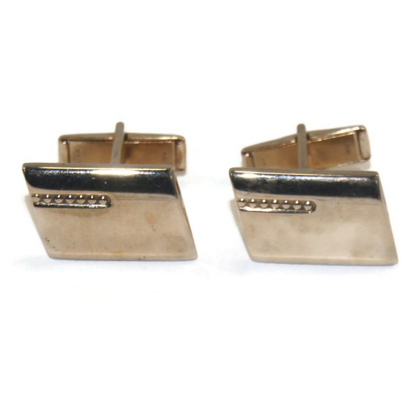 Vintage Gold  Tone Parallelogram Cuff Links. Marked Pat. Pend.