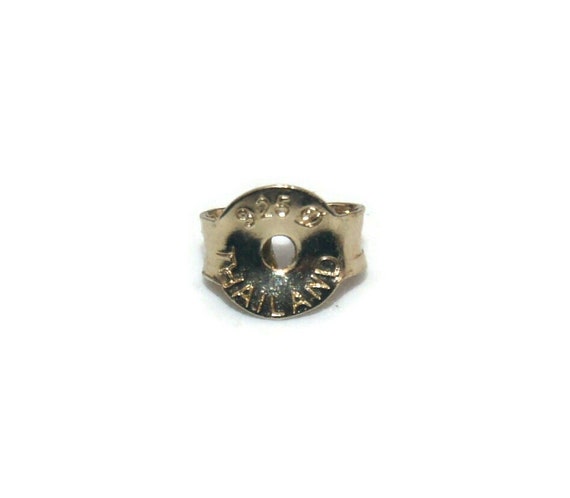 Small Vintage Vermeil 925 Silver Round Domed Stud… - image 6