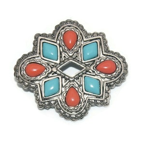 アクセサリー Vintage fake turquoise/coral gold broach SPHINX Gold-tone, Faux-pearl and Faux Turquoise Filigree