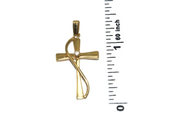 Vintage Lind 14K Gold Electroplated Cross Pendant… - image 5
