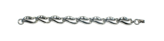 Vintage Coro Silver Tone 7 Inch Link Bracelet wit… - image 2