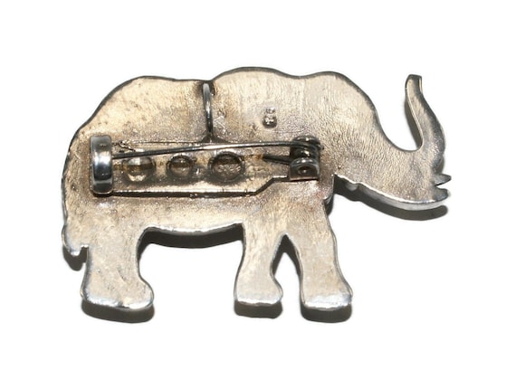 Vintage Detailed Sterling Silver Elephant Brooch … - image 6