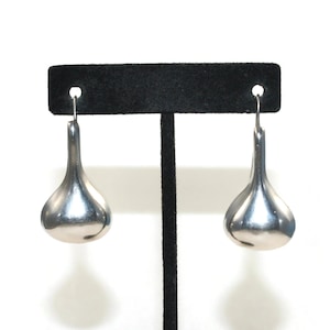 Vintage Messico Sterling Argento Teardrop Dangle Orecchini con Orecchio filo d'orecchio back per orecchie trafitte. Contrassegnato 925 TS-30 Messico.