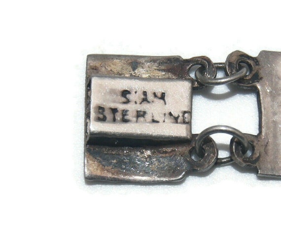 Vintage Siam Sterling Silver 7 Inch Link Bracelet… - image 7
