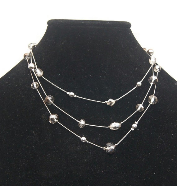 Vintage The Limited Silver Tone with Clear, Silve… - image 3