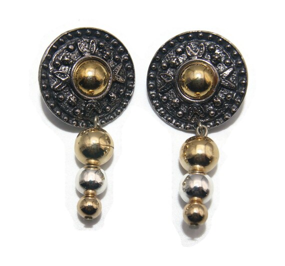 Boucles D'oreilles Vintage STATU QUO - Métal Couleur Argent - Occasion
