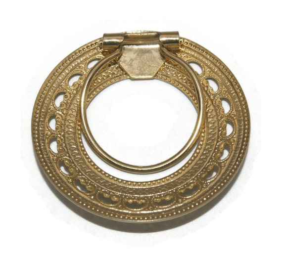 Vintage Gold Tone Circular Dress Clip, Sweater Cl… - image 5