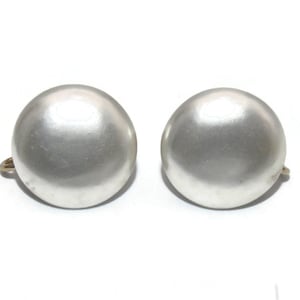 Vintage Silver Resin Round Domed Gold Tone Clip on Screw Back Earrings.