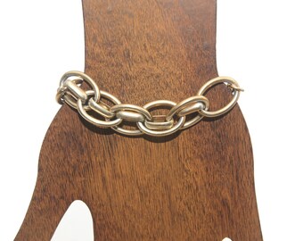 Vintage Lauren Gold Tone 7 Inch Link Bracelet with Toggle Clasp. Lauren Est. 1967 Hallmark.