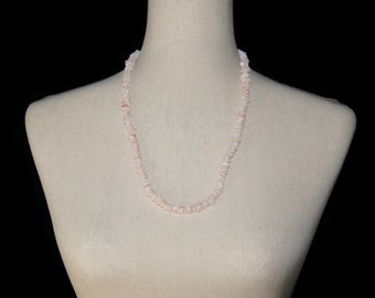 Vintage White Hawaiian Puka Shell Chip 24 Inch Necklace with Screw Clasp.