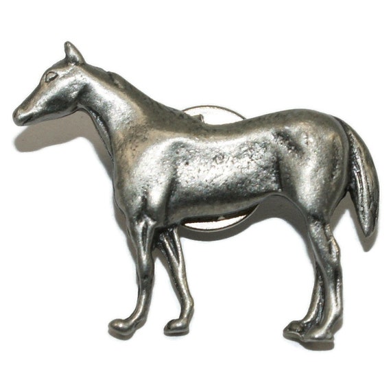 Vintage Pewter Standing Horse Pin / Brooch, Lapel… - image 1