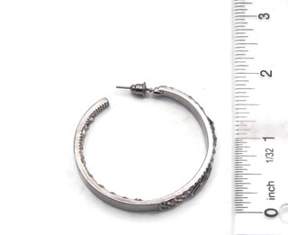 Grandi Orecchini A Cerchio Argento Con Zirconia | Diametro 70 Mm - Glamour E Luccicanti Per Festa E Discoteca, Clip Comoda