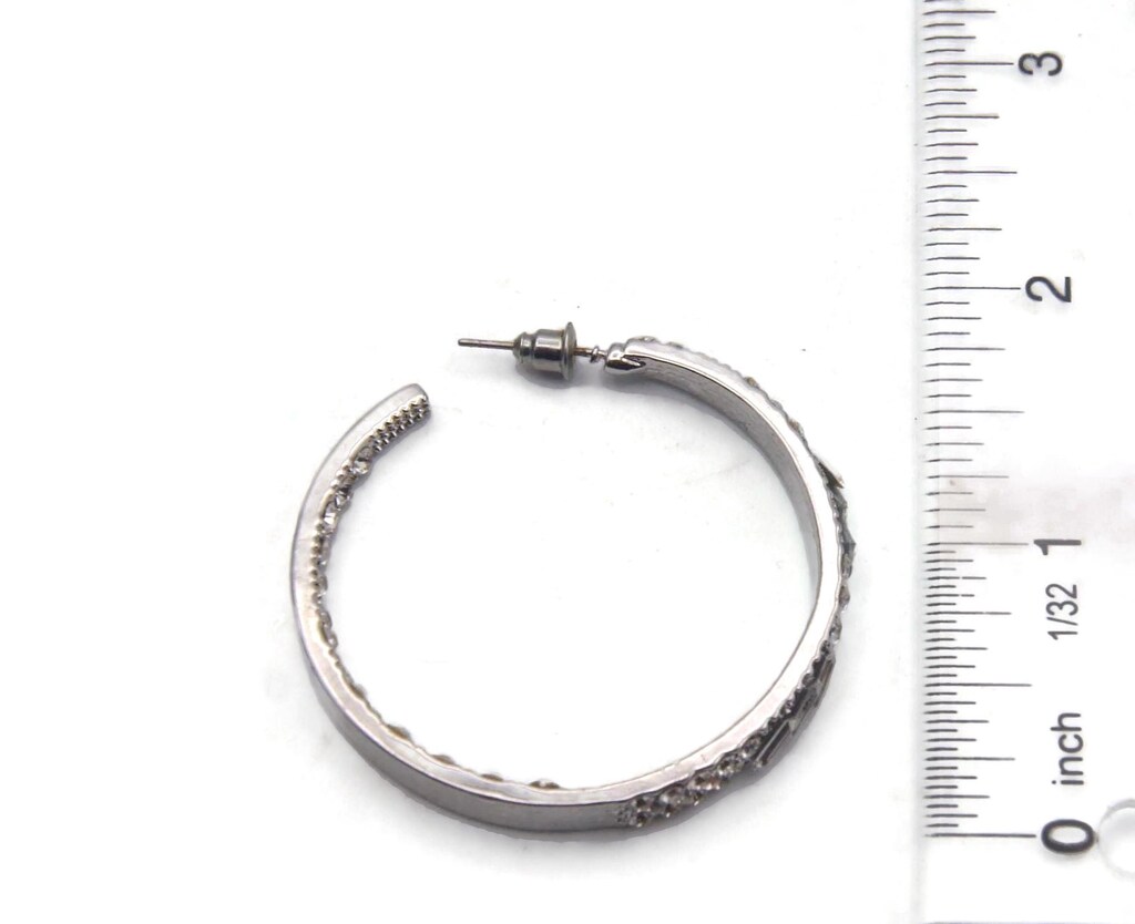 Grandi Orecchini A Cerchio Argento Con Zirconia | Diametro 70 Mm - Glamour E Luccicanti Per Festa E Discoteca, Clip Comoda