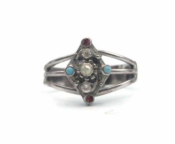 Adjustable Ring, Vintage Silver Tone Statement Ri… - image 1