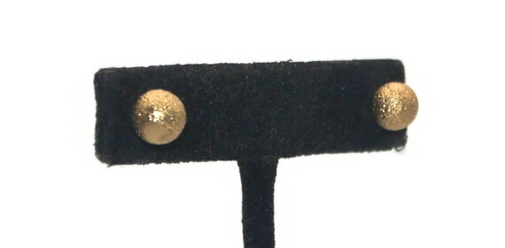 2 Pairs of Small Vintage Textured Gold Tone Stud … - image 6