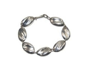 vintage 800 Silver 7 Inch Link Bracelet avec crochet fermoir. Marqué 800.