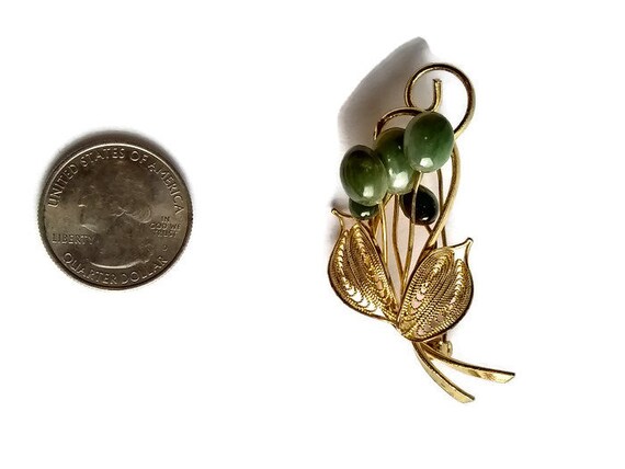 Collier Vintage Or Et Jade Vert - Cabochons Cristaux, état Impeccable