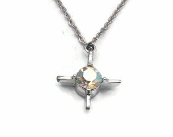 Collana New England Patriots Con Ciondolo A Gemma E Catena Cubana Argento 20''